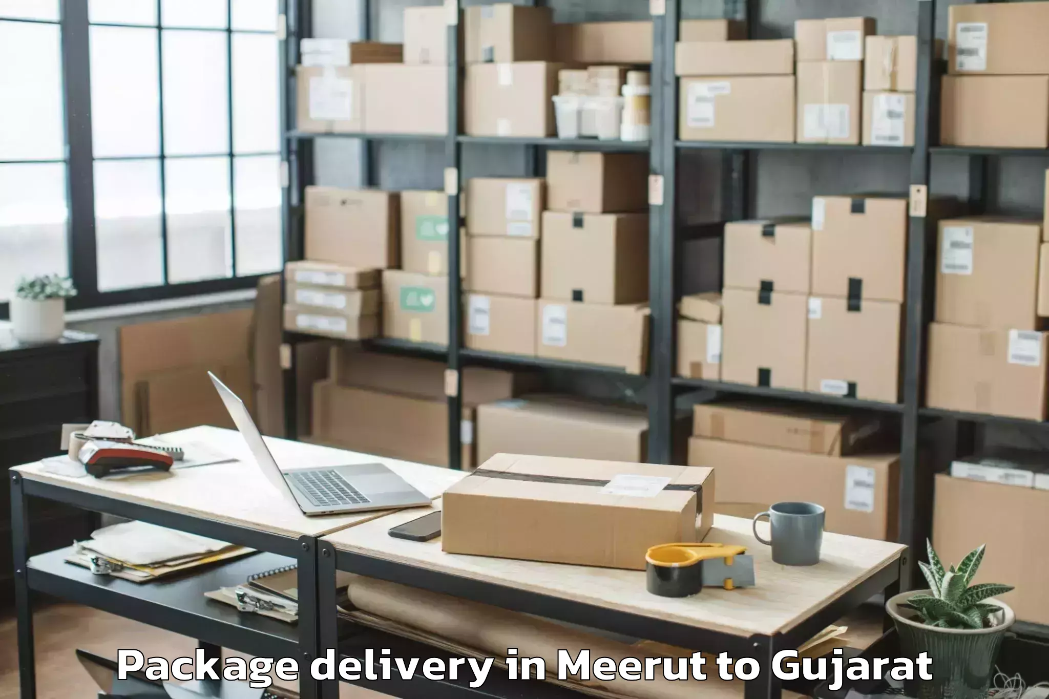 Book Meerut to Lavad Package Delivery Online